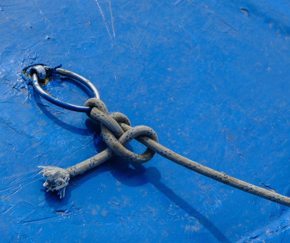 sailors knot on a boat hook